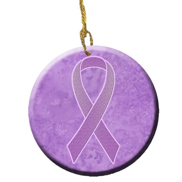 Carolines Treasures Carolines Treasures AN1200CO1 Lavender Ribbon for All Cancer Awareness Ceramic Ornament; 2.81 Dia - AN1200CO1