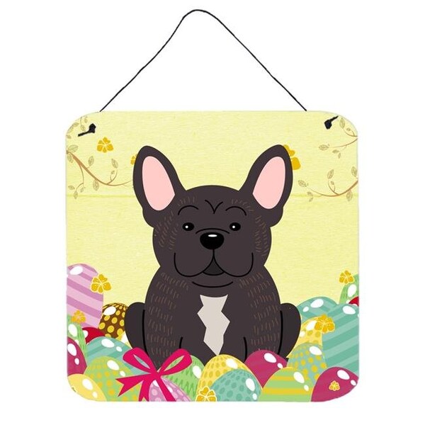 Carolines Treasures Carolines Treasures BB6009DS66 Easter Eggs French Bulldog Brindle Wall or Door Hanging Prints - BB6009DS66