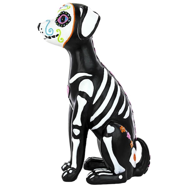 Design Toscano Dia de los Muertos El Perro Sugar Skull Dog Statue - QL180927