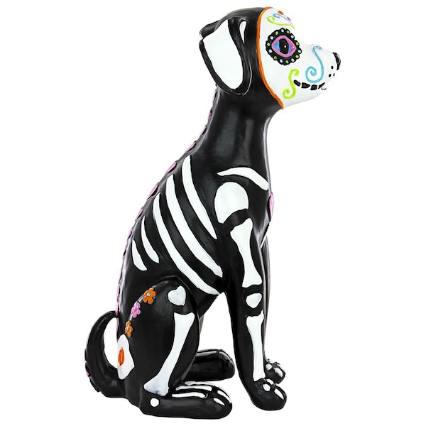 Design Toscano Dia de los Muertos El Perro Sugar Skull Dog Statue - QL180927