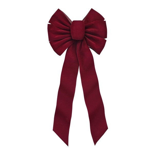 Holiday Trims Holiday Trims Burgundy 7 Loop Christmas Bow 10 in. - 6577ACE