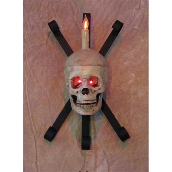 Perfectpretend Wall Sconce Skull-Metal  Life-Size Skull on Metal Structure - PE1413046