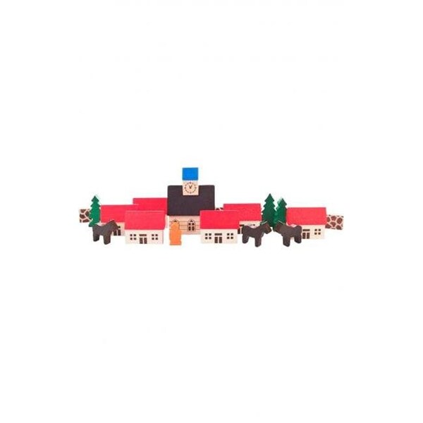 Alexander Taron Alexander Taron 044-010 Dregeno Wooden Toy - Small Village with a Church - 044-010