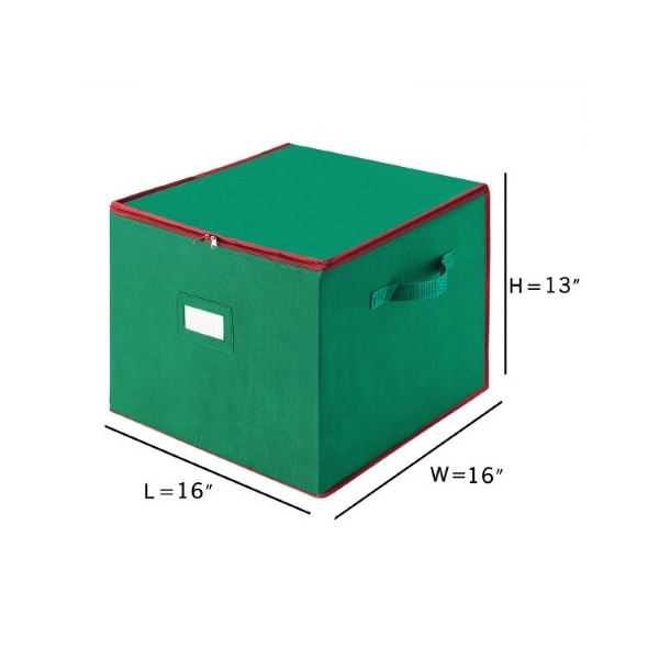Hastings Home Ornament Storage Box Holiday Organizer with 75 Individual Compartments and Dividers, Green - 490613CIR