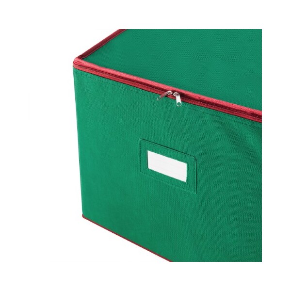 Hastings Home Ornament Storage Box Holiday Organizer with 75 Individual Compartments and Dividers, Green - 490613CIR