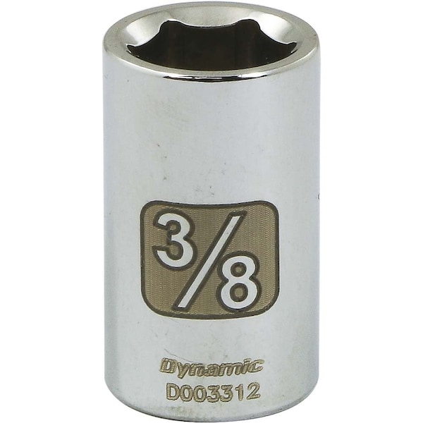 Dynamic Tools 1/4" Drive 6 Point SAE, 3/8" Standard Length, Chrome Socket - D003312
