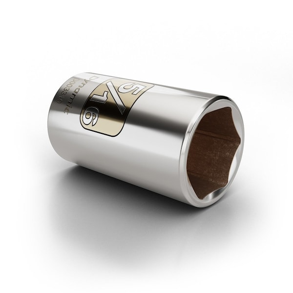 Dynamic Tools 1/4" Drive 6 Point SAE, 3/8" Standard Length, Chrome Socket - D003312
