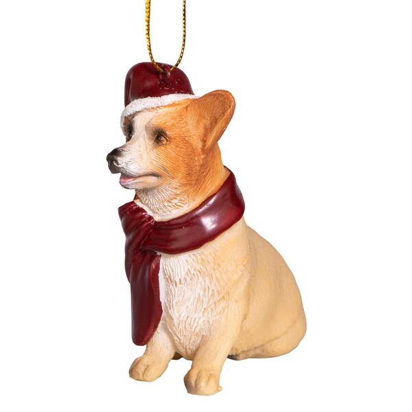 Design Toscano Welsh Corgi Holiday Dog Ornament Sculpture - JH576337