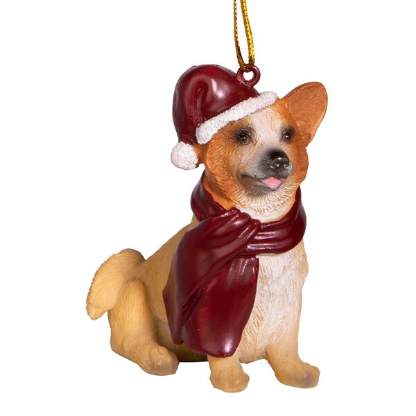 Design Toscano Welsh Corgi Holiday Dog Ornament Sculpture - JH576337