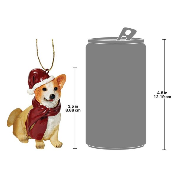 Design Toscano Welsh Corgi Holiday Dog Ornament Sculpture - JH576337