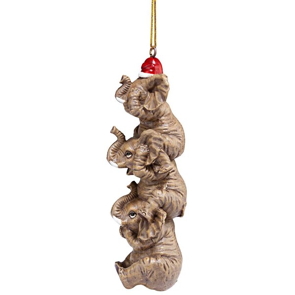 Design Toscano See, Speak, Hear No Evil Elephant Holiday Ornament - QS94879