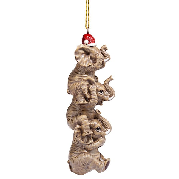 Design Toscano See, Speak, Hear No Evil Elephant Holiday Ornament - QS94879