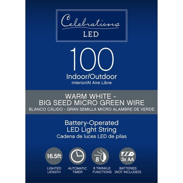 Goldengifts 16.5 ft. Basic LED Micro Dot-Fairy Bulb Count 100 String Christmas Lights Clear & Warm White, 12PK - GO3303010
