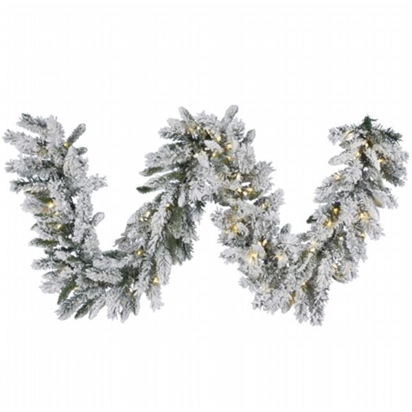 Vickerman 9 ft. X 16 in. Snow Ridge Garland LED 100 WmWht - A128217LED