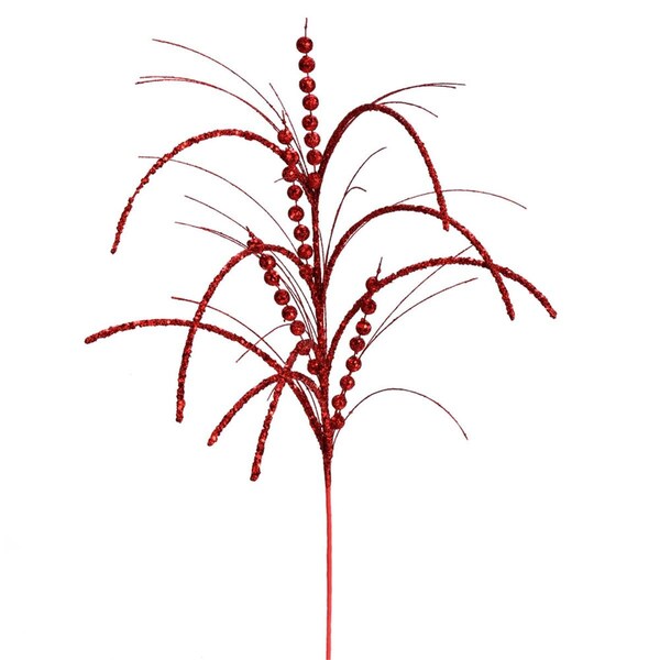 Vickerman 29 in. Red Glitter Harvest Spray, 6PK - QG192403