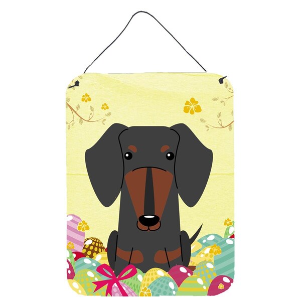Carolines Treasures Easter Eggs Dachshund Black Tan Wall or Door Hanging Prints - BB6132DS1216