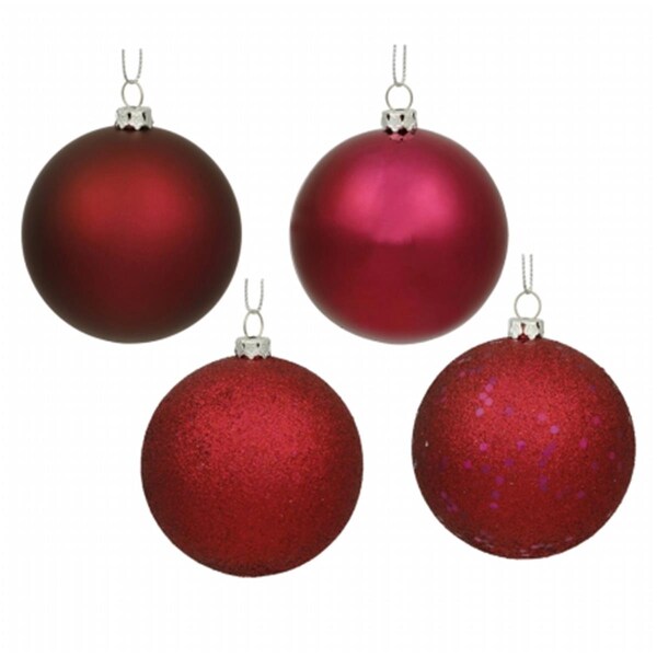 Vickerman 2.75 in. Wine 4 Finish Ornament Asst, 20PK - N590719