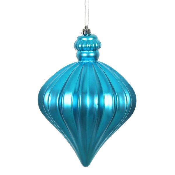 Vickerman 6 in. Turquoise Matte Onion Drop Ornament, 4PK - N175812D