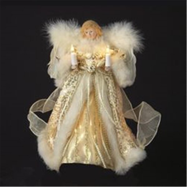 Kurt S. Adler - Inc. Kurt Adler UL 10-Light 10'' Ivory/Gold Angel Treetop - UL1082