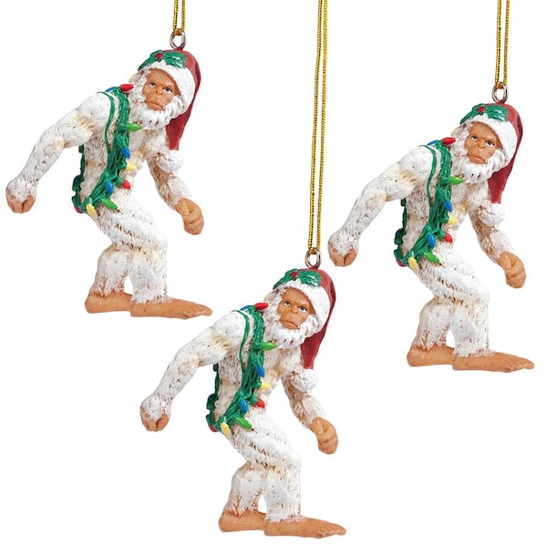 Design Toscano Bigfoot the Abominable Snowman Yeti Holiday Ornament, PK 3 - QS9583084