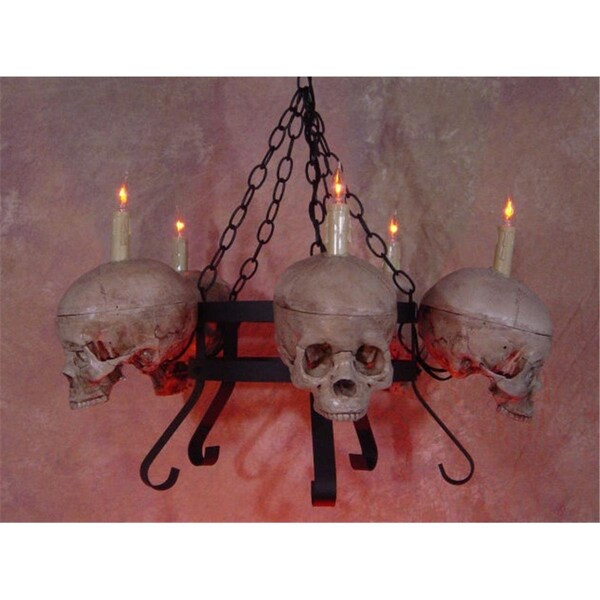 Perfectpretend Chandelier Skull-Metal  5 Life-Size Skulls on Dual Metal Frame  No Jaws - PE1413081