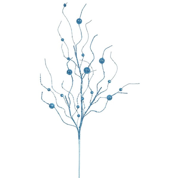 Vickerman Turquoise Ball Glitter Spray - 37 in., 6PK - QG164312