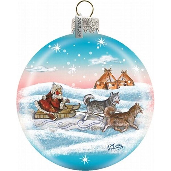 Gloriousgifts Holiday Splendor Glass Northern Light Ball 35 in Glass Ornament - GL23472