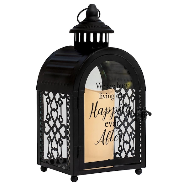 Dicksons Unisex Busy Living Happily Small Lantern, Black - One Size - LTN217BK