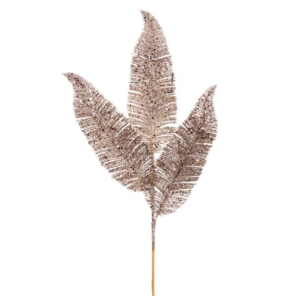 Vickerman 24.5 in. Feather Fern Glitter Spray, Champagne, 6PK - RG220138