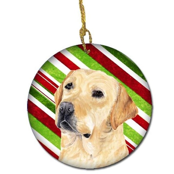 Carolines Treasures Carolines Treasures SC9336-CO1 Labrador Candy Cane Holiday Christmas Ceramic Ornament - SC9336-CO1