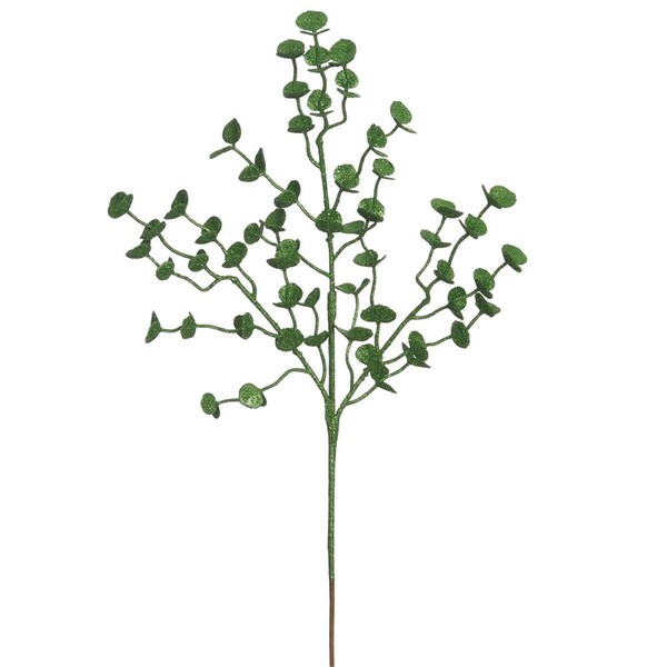 Vickerman 22 in. Green Glitter Eucalyptus Artificial Christmas Spray, 12 per Bag, 12PK - L153804
