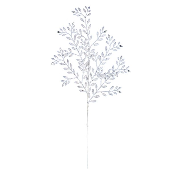 Vickerman 25 in. Gun Metal Ruscus Glitter Spray with Jewel, 12 per Bag, 36PK - L186084