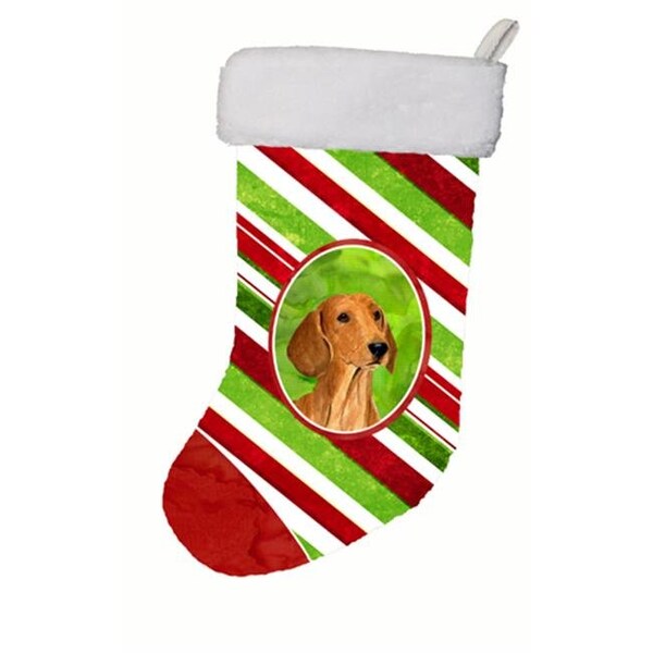 Carolines Treasures Carolines Treasures SS4556-CS 11 x 18 in. Dachshund Winter Snowflakes Christmas Stocking - SS4556-CS
