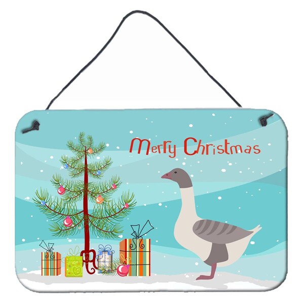 Carolines Treasures Buff Grey Back Goose Christmas Wall or Door Hanging Prints - BB9268DS812