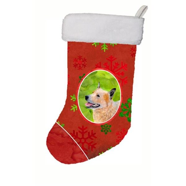 Carolines Treasures Carolines Treasures LH9317-CS 11 x 18 in. Australian Cattle Dog Red Snowflakes Holiday Christmas Christmas Stocking - LH9317-CS