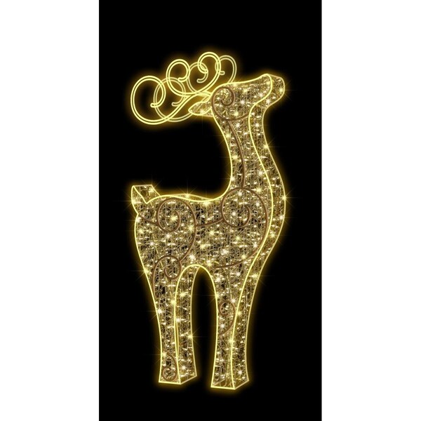 Queens Of Christmas 7 ft. 3D Deer Warm White Neon Flex - WL-MTNF-3DDEER-WW-07