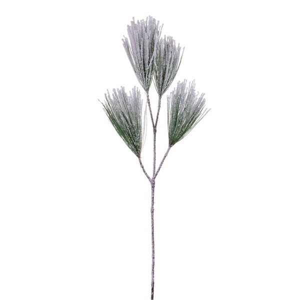 Vickerman 25 in. Snow Pine Needle Spray, Green - 3 per Bag - FNT220125