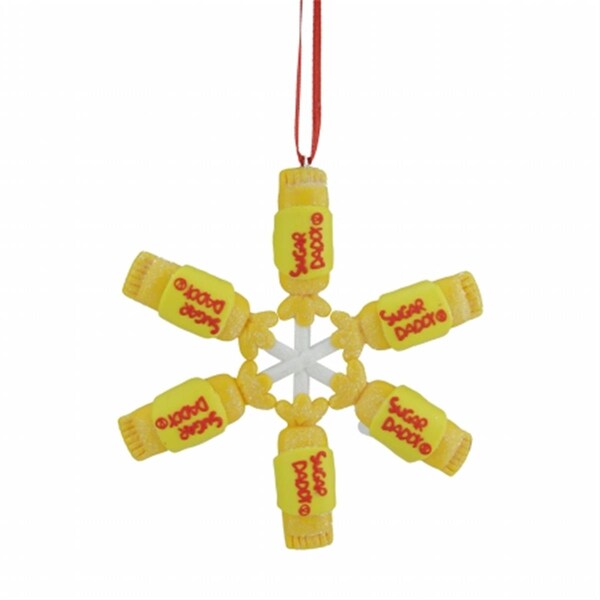 Northlight Seasonal Candy Lane Tootsie Roll SUGAR DADDY Orignal Milk Carmel lollipop Snowflake Christmas Ornament - 31748446