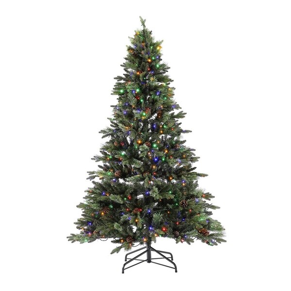 Safavieh 7.5 ft. Pre-Lit Art Christmas Tree, Green - 56 x 56 x 90 in. - FXP2017A