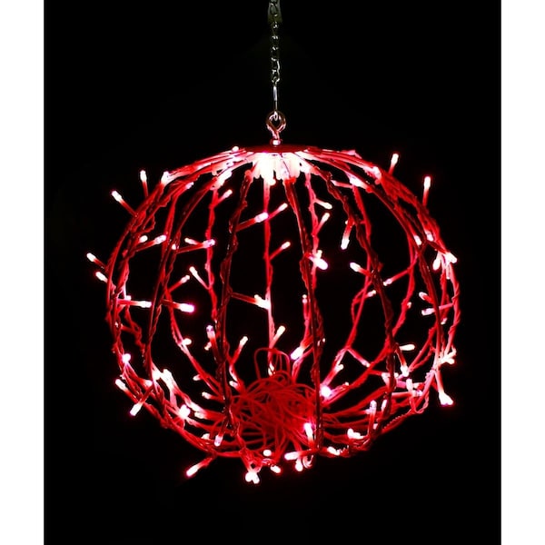 Queens Of Christmas 12 in. LED Sphere Lights, Red - 120 Count - S-120SPH-RE-12