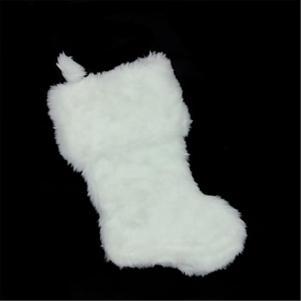 Northlight Seasonal Luxurious White Snow Decorative Plush Christmas Stocking - 31755188