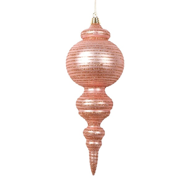 Vickerman 10 in. Matte Cone Ornament, Rose Gold - 2 per Bag - MT224558