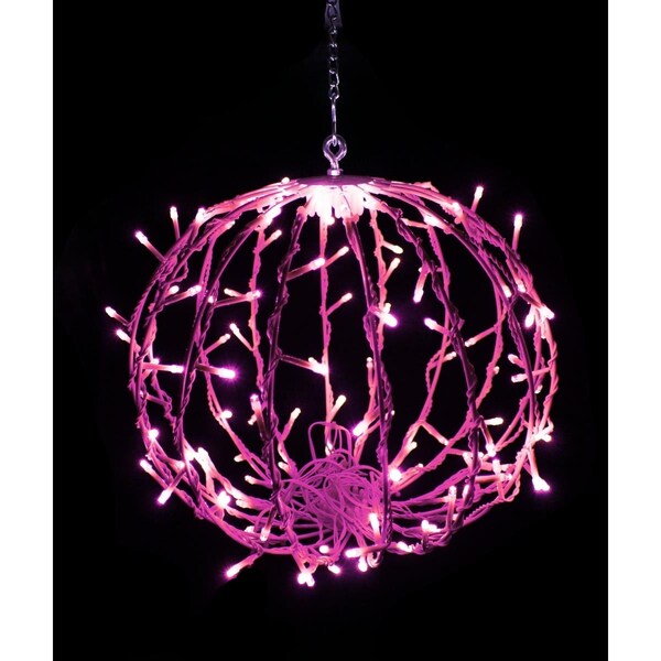 Queens Of Christmas 12 in. LED Sphere Lights, Pink - 120 Count - S-120SPH-PI-12