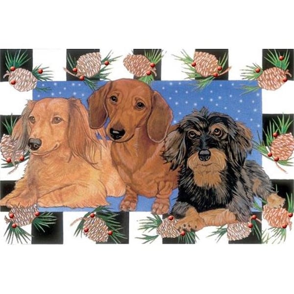 Pipsqueak Productions Pipsqueak Productions C928 Dachshund Holiday Boxed Cards - C928