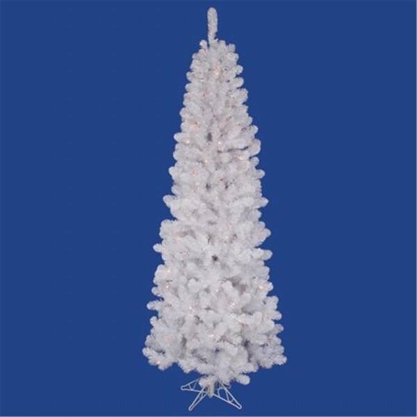 Vickerman 6.5 ft. x 32 in. Christmas Tree White Salem Pencil 165LED Mul - A103267LED