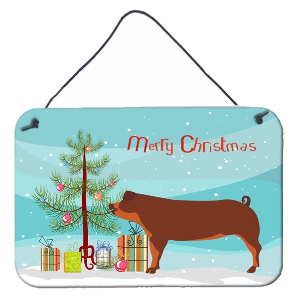 Carolines Treasures Duroc Pig Christmas Wall or Door Hanging Prints - BB9309DS812