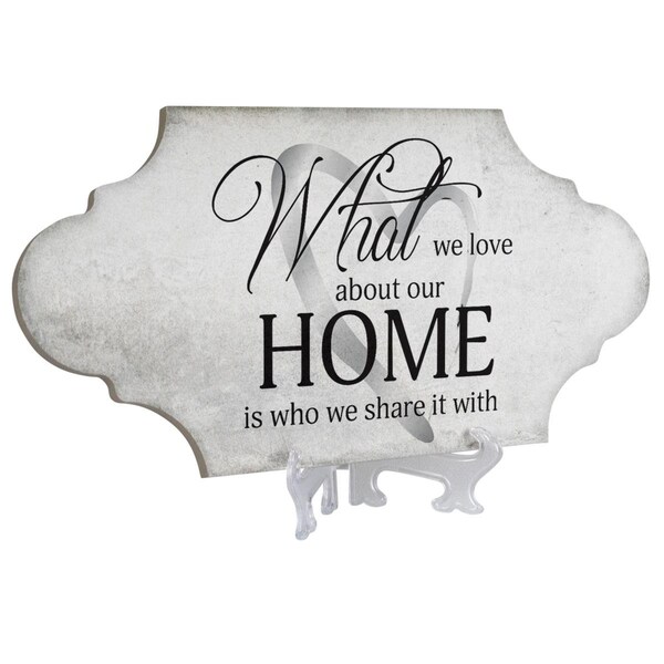 Dicksons Unisex What We Love About Our Home Wall Tile, White - One Size - TLAB11W