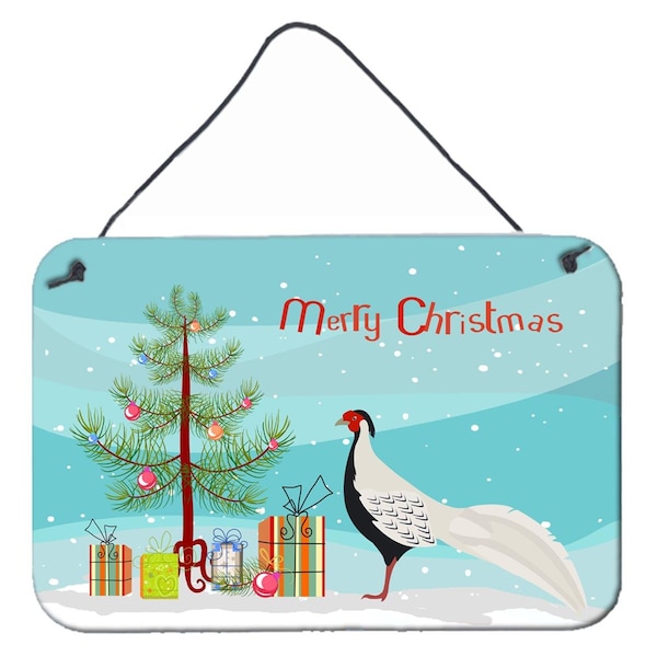 Carolines Treasures Silver Pheasant Christmas Wall or Door Hanging Prints - BB9296DS812