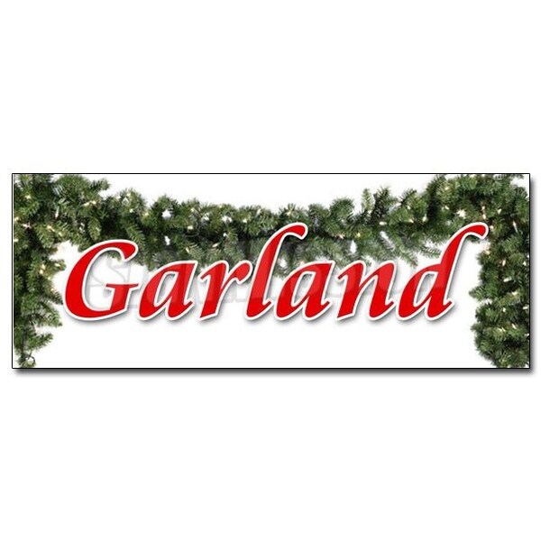 Signmission GARLAND DECAL sticker x-mas xmas trees decor wreaths holiday Christmas - D-48 GARLAND