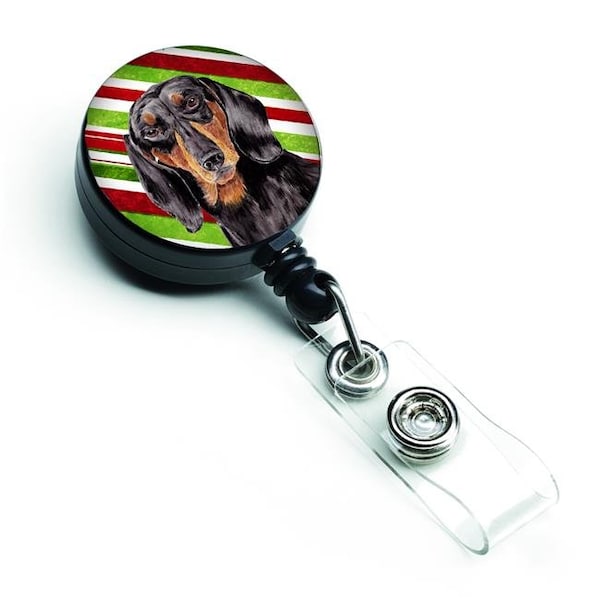 Carolines Treasures Carolines Treasures SC9323BR Dachshund Candy Cane Holiday Christmas Retractable Badge Reel - SC9323BR